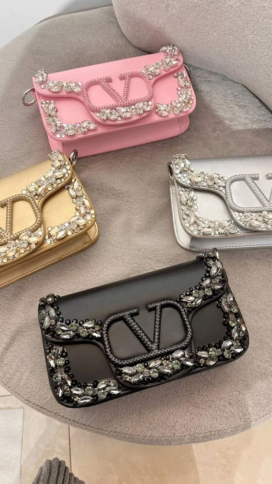 V-A-L-E-N-T-I-N-O G-A-R-A-V-A-N-I Locò Small Crossbody Women Bag – Crystal Edition (Silver Design-2)