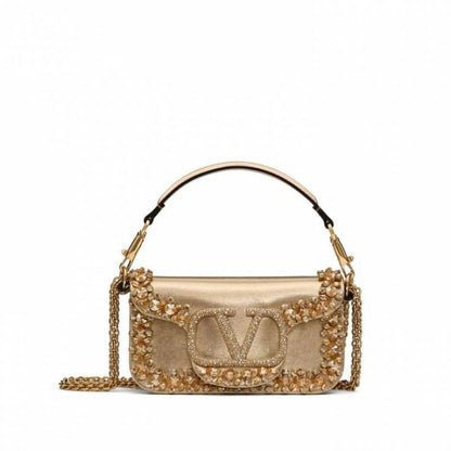 V-A-L-E-N-T-I-N-O G-A-R-A-V-A-N-I Locò Small Crossbody Women Bag – Crystal Edition (Gold Design-2)