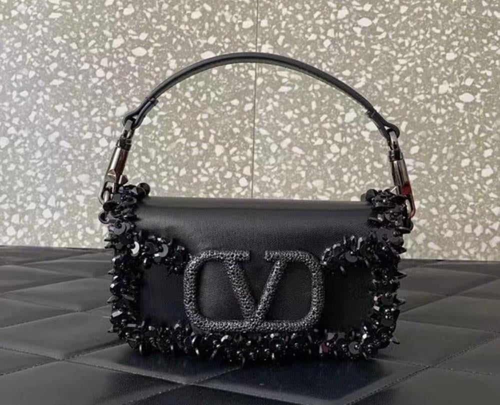 V-A-L-E-N-T-I-N-O G-A-R-A-V-A-N-I Locò Small Crossbody Women Bag – Crystal Edition (Black Design-2)