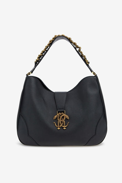 R-O-B-E-R-T-O C-A-V-A-L-L-I Chain Detail Shoulder Women Bag – Elegant Edition (Black)
