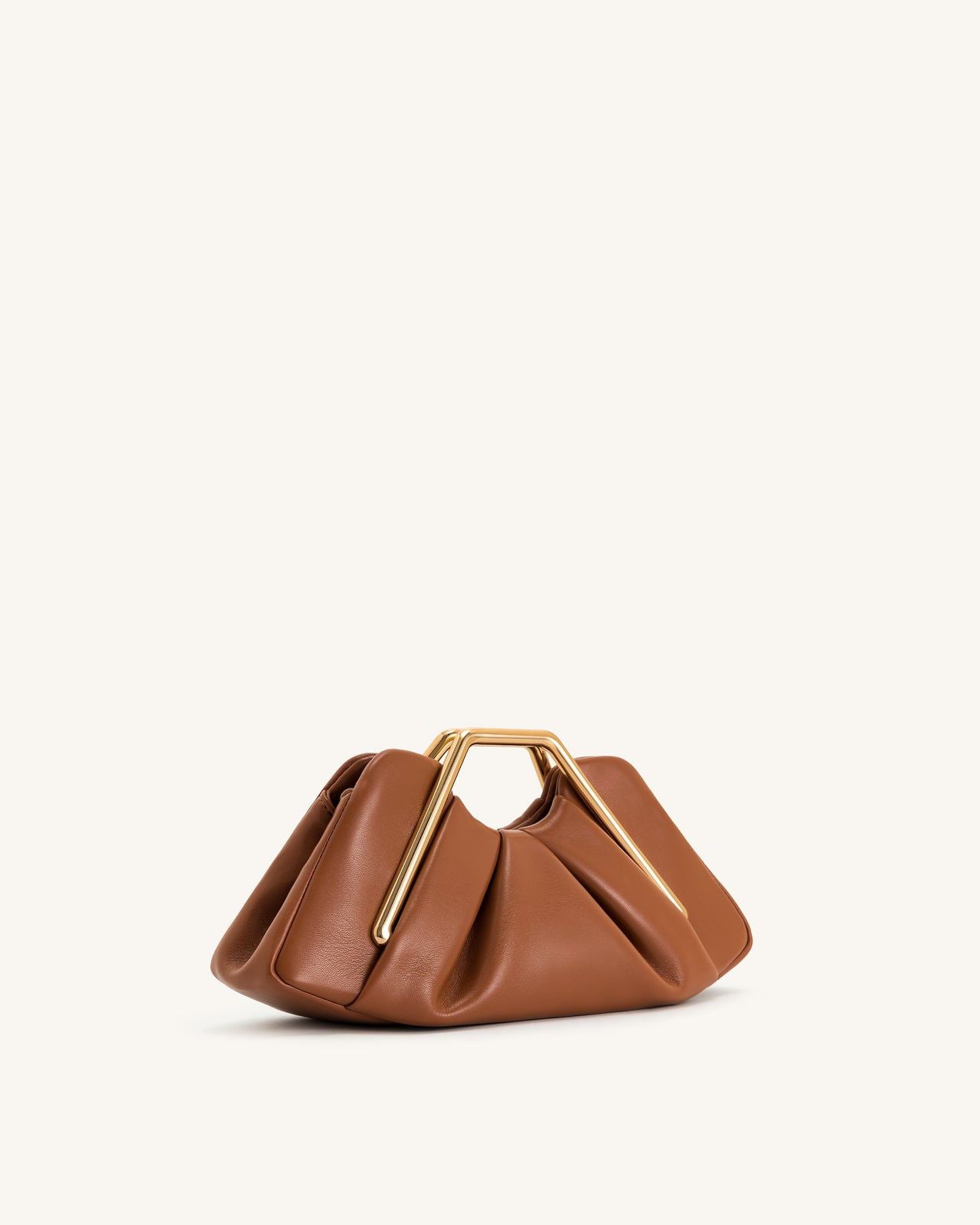 J-W P-E-I Lila Metal Frame Clutch – Elegant Women Bag (Brown)