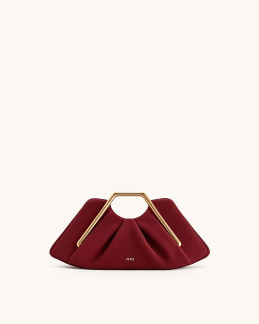 J-W P-E-I Lila Metal Frame Clutch – Elegant Women Bag (Maroon)