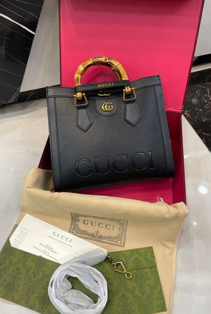 G-U-C-C-I Luxury Bamboo Handle Series Women Bag – Master Quality | (Black)