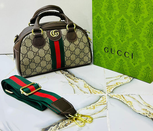 G-U-C-C-I Medium Duffle Women Bag – Travel Luxe Edition (Brown-1)