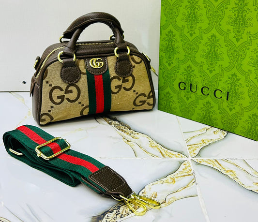 G-U-C-C-I Medium Duffle Women Bag – Travel Luxe Edition (Brown-2)