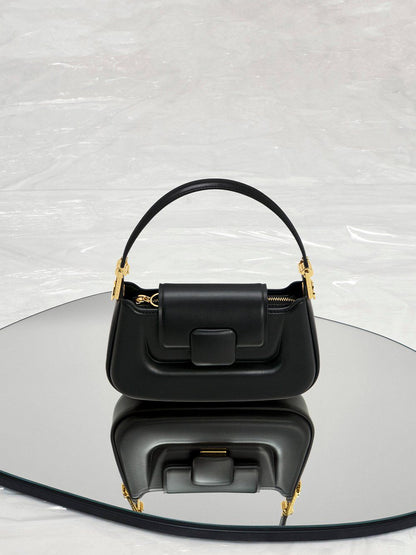 C-H-A-R-L-E-S & K-E-I-T-H Koa Push-Lock Top Handle Women Bag – Elegant Edition (Black)