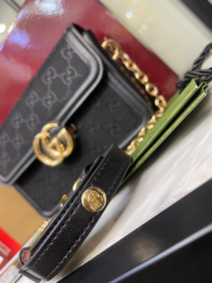 G-U-C-C-I Go Small Shoulder Women Bag – Signature Edition (Black)