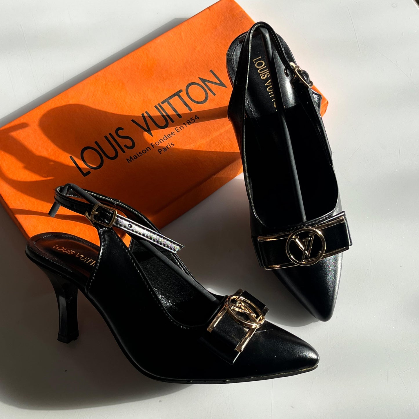 L-O-U-I-S V-U-I-T-T-O-N Pumps – Elegant Women Footwear (Black)