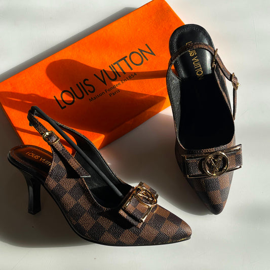 L-O-U-I-S V-U-I-T-T-O-N Pumps – Elegant Women Footwear (Brown)