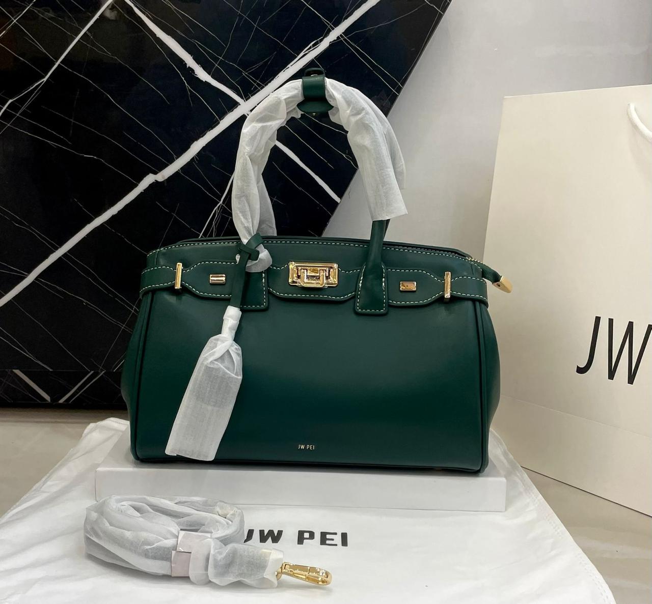 J-W P-E-I Ziva Metal Lock Decoration Tote Women Bag – Master Class Edition (Green)