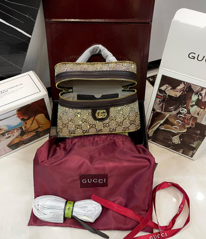 G-U-C-C-I Crystal Women Bag – Premium Edition (Brown)
