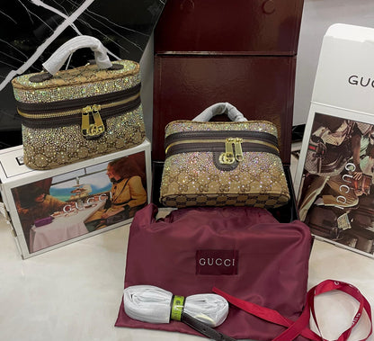 G-U-C-C-I Crystal Women Bag – Premium Edition (Brown)