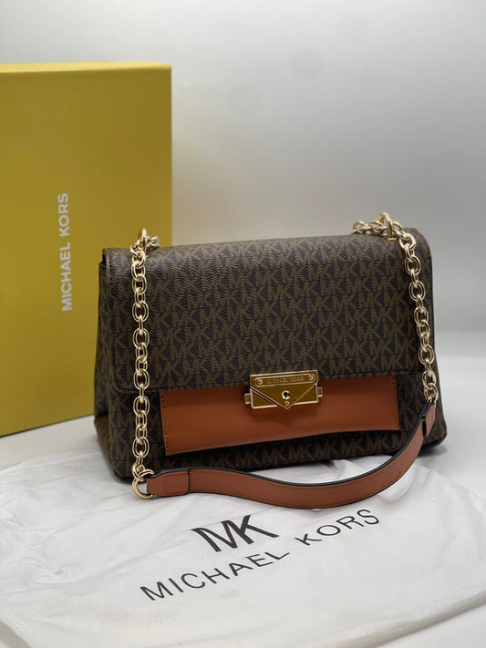 M-I-C-H-A-E-L K-O-R-S Cece Medium Logo Shoulder Women Bag – Signature Edition (Brown)