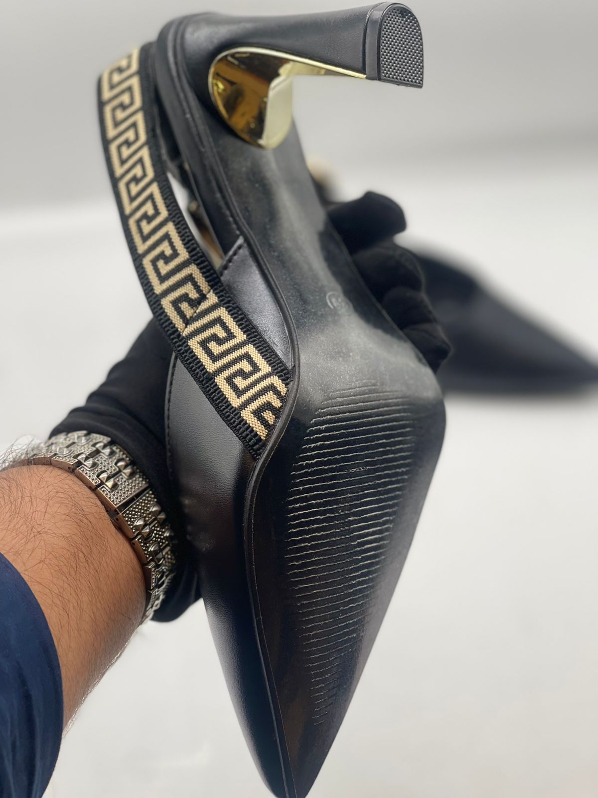 F-E-N-D-I Heels – Elegant Women Footwear (Black)