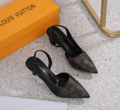 L-O-U-I-S V-U-I-T-T-O-N Heels – Elegant Women Footwear (Black/Brown)