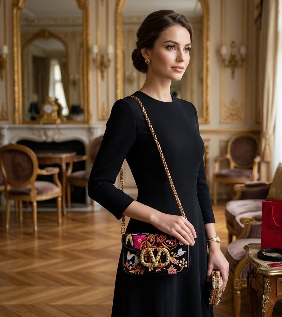 V-A-L-E-N-T-I-N-O G-A-R-A-V-A-N-I Locò Small Jewel VLogo Convertible Women Bag – Super Premium Edition (Black)