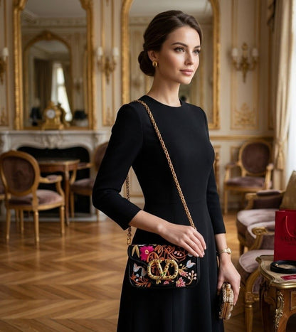 V-A-L-E-N-T-I-N-O G-A-R-A-V-A-N-I Locò Small Jewel VLogo Convertible Women Bag – Super Premium Edition (Black)