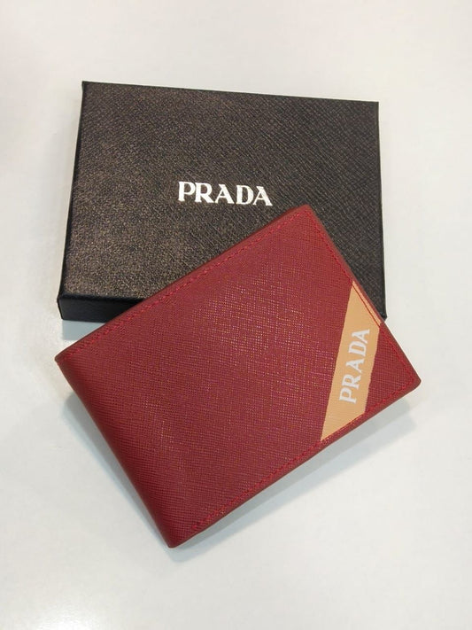 P-R-A-D-A Branded Leather Wallet – Master Class Edition-Unisex (Red)