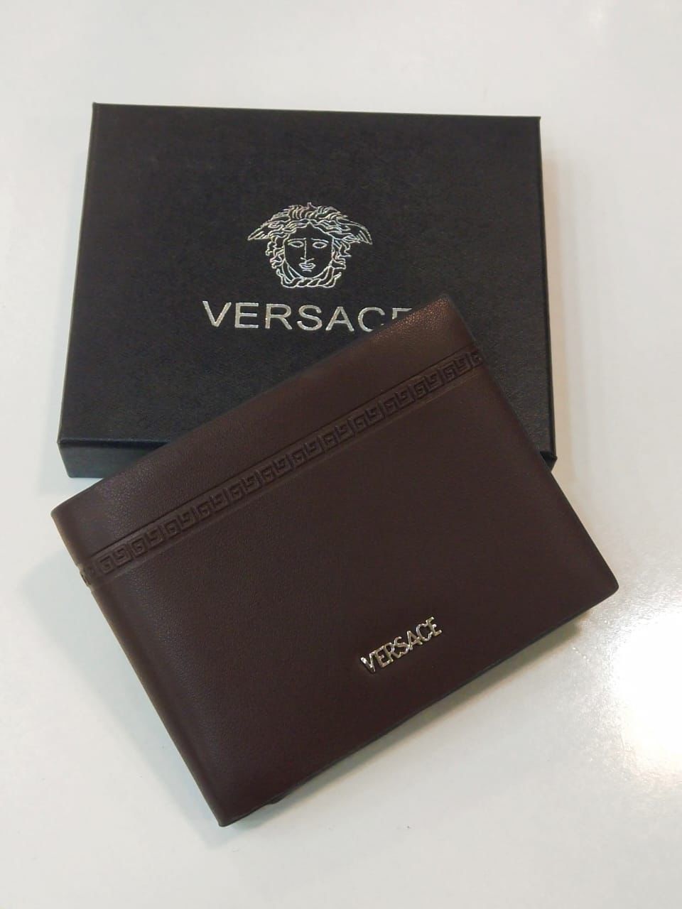 V-E-R-S-A-C-E Branded Leather Wallet – Master Class Edition-Unisex (Brown)