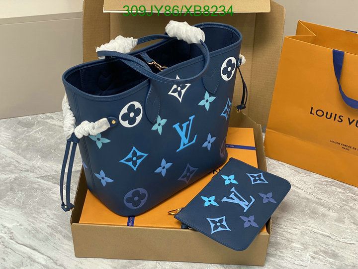 L-O-U-I-S V-U-I-T-T-O-N Neverfull MM Women Bag – Classic Edition (Blue)