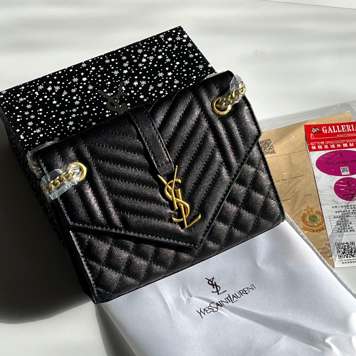 Y-S-L Crossbody Women Bag – Chain Edition (Black/Gold)