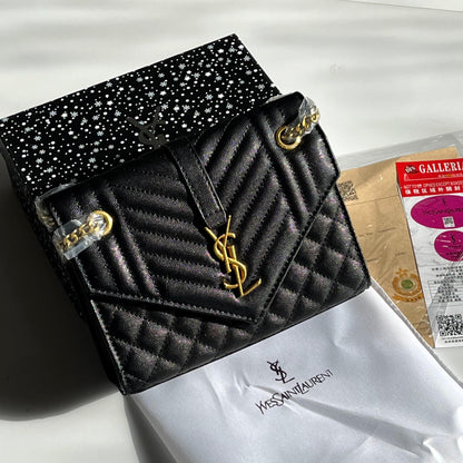 Y-S-L Crossbody Women Bag – Chain Edition (Black/Gold)