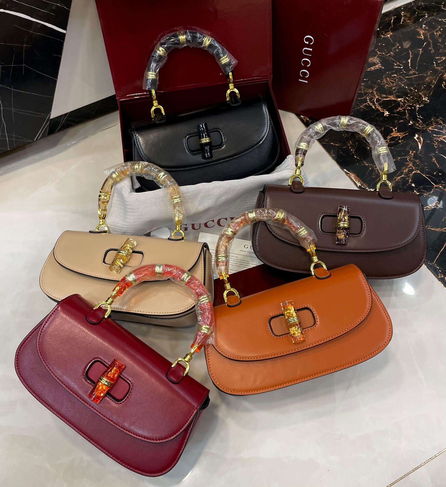 G-U-C-C-I Bamboo 1947 Crossbody Women Bag – Premium Edition (Brown)