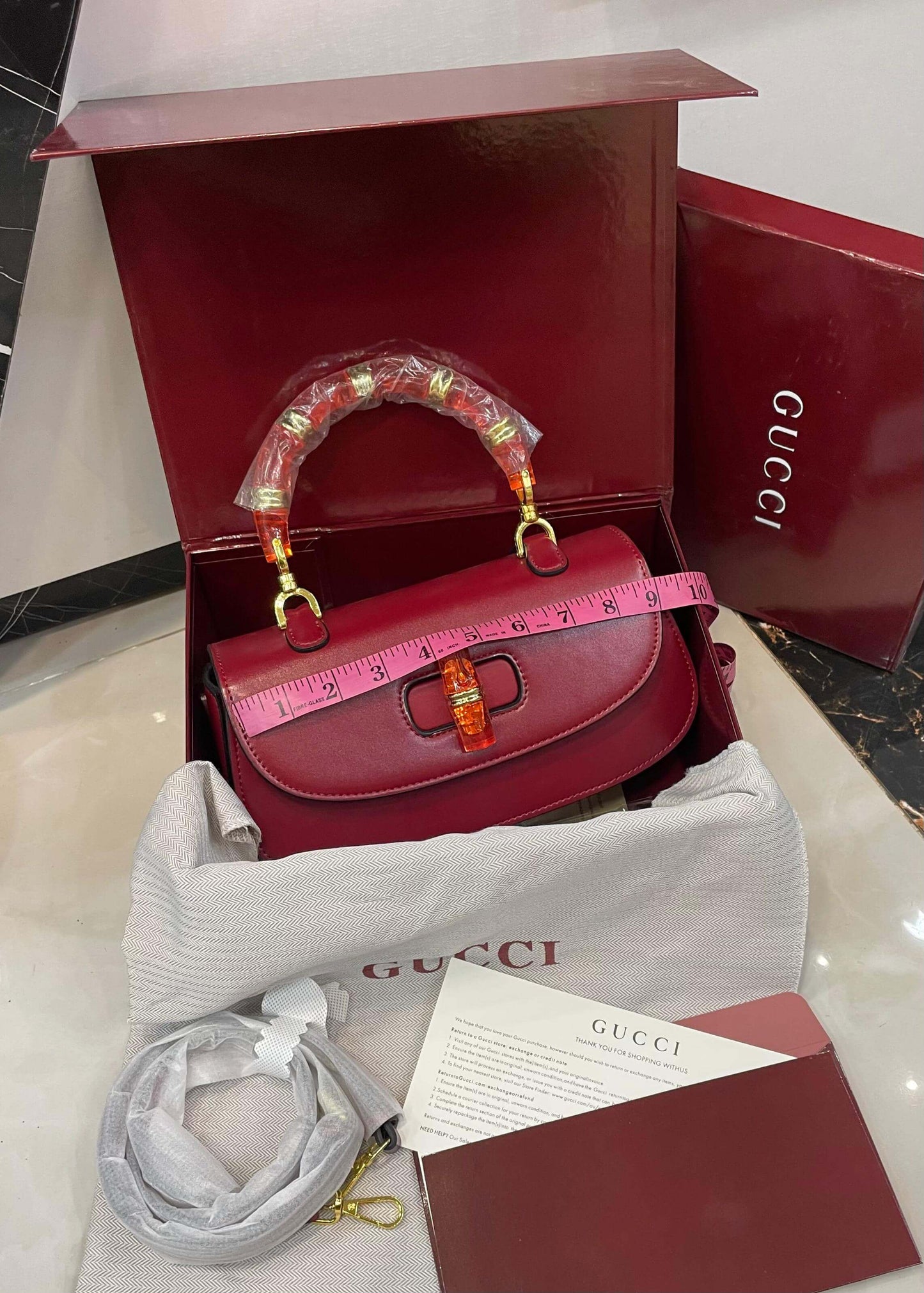 G-U-C-C-I Bamboo 1947 Crossbody Women Bag – Premium Edition (Brown)