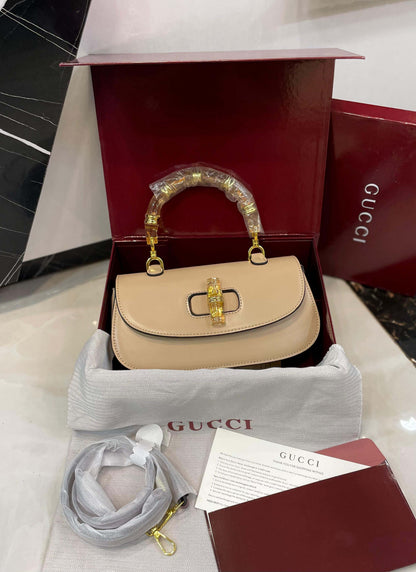 G-U-C-C-I Bamboo 1947 Crossbody Women Bag – Premium Edition (Beige/Cream)