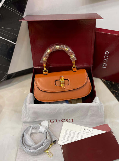 G-U-C-C-I Bamboo 1947 Crossbody Women Bag – Premium Edition (Mustard)