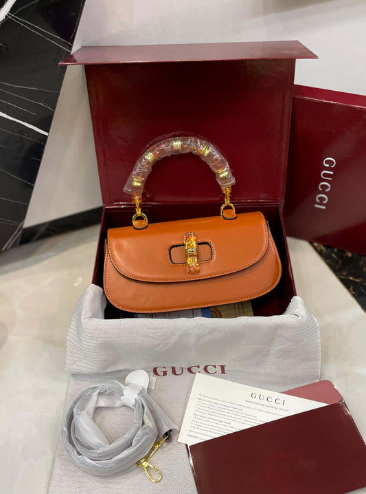 G-U-C-C-I Bamboo 1947 Crossbody Women Bag – Premium Edition (Mustard)