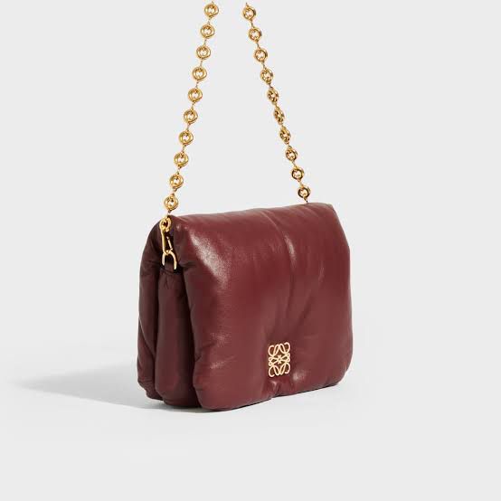 L-O-E-W-E Goya Puffer Shoulder Women Bag – Luxury Edition (Maroon)