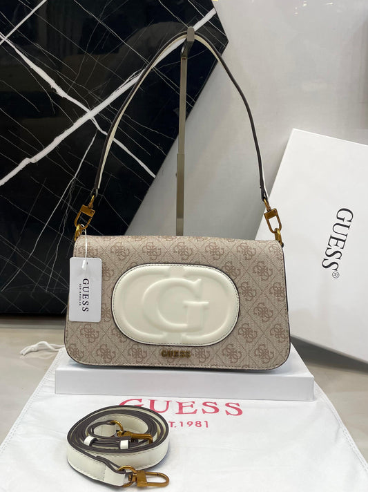 G-U-E-S-S Crossbody Women Bag – Master Class Edition (White/Beige)