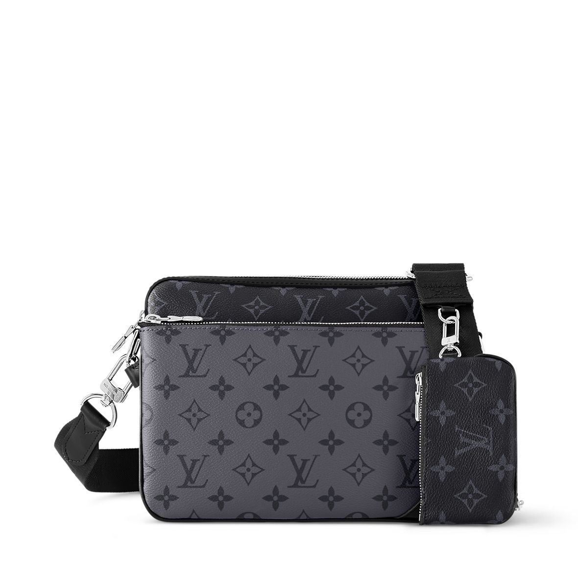 L-O-U-I-S V-U-I-T-T-O-N Trio Messenger Women Bag – Unisex Edition (Black/Grey)