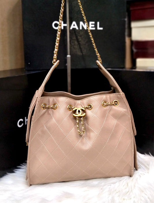 C-H-A-N-E-L 25 Hobo Women Bag – Effortless Chic Edition (Peach/Pink)