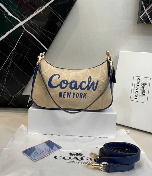 C-O-A-C-H Mini Teri Crossbody Women Bag – Master Quality Edition (Beige/Blue)