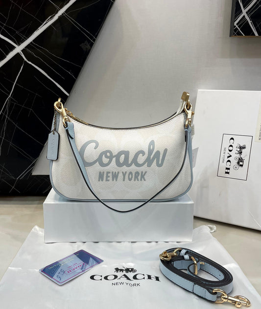 C-O-A-C-H Mini Teri Crossbody Women Bag – Master Quality Edition (White/Grey)