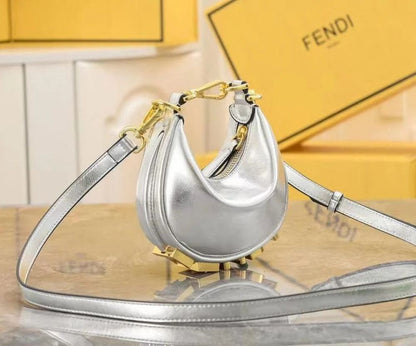 F-E-N-D-I Fendigraphy Hobo Women Bag – Statement Curve Edition (Silver)
