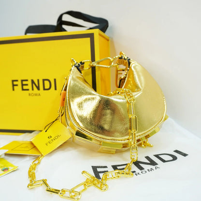 F-E-N-D-I Fendigraphy Hobo Women Bag – Statement Curve Edition (Gold)