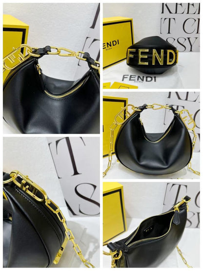 F-E-N-D-I Fendigraphy Hobo Women Bag – Statement Curve Edition (Black)