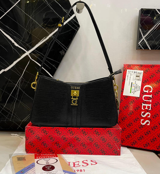 G-U-E-S-S Chic Shoulder Women Bags – Master Quality Collection (Black/Gold)