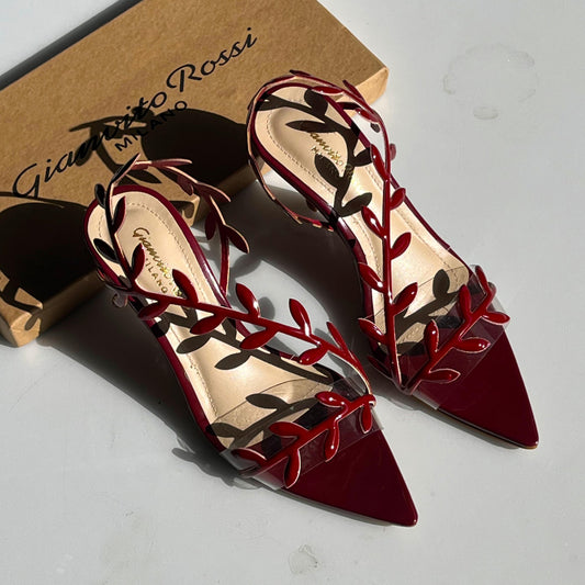 G-I-A-N-V-I-T-O R-O-S-S-I Pointed Heels – Sleek Elegance Women Footwear (Red)