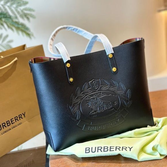B-U-R-B-E-R-R-Y Crest Tote – Reversible Luxe Women Bag (Black)