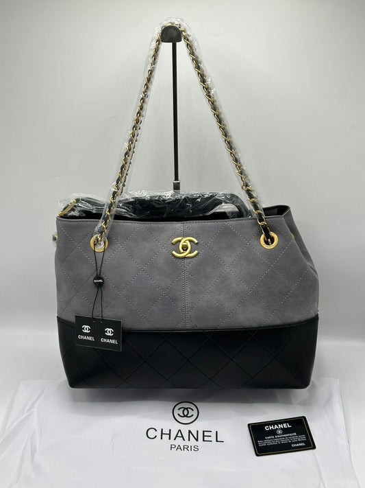 C-H-A-N-E-L Lingge Tote Women Bag – Two-Tone Luxe Edition (Grey)