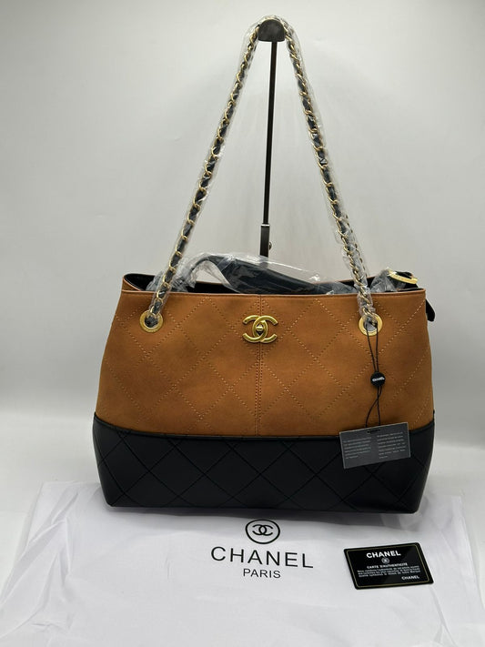 C-H-A-N-E-L Lingge Tote Women Bag – Two-Tone Luxe Edition (Mustard)
