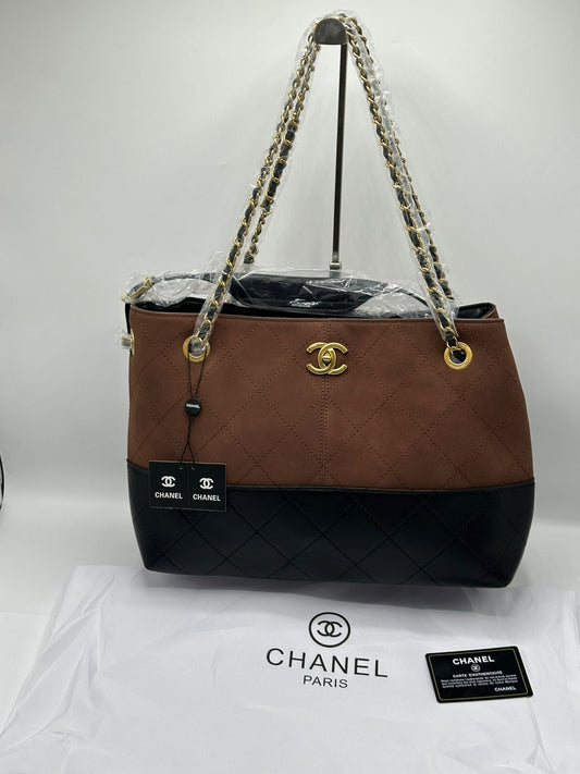 C-H-A-N-E-L Lingge Tote Women Bag – Two-Tone Luxe Edition (Brown)