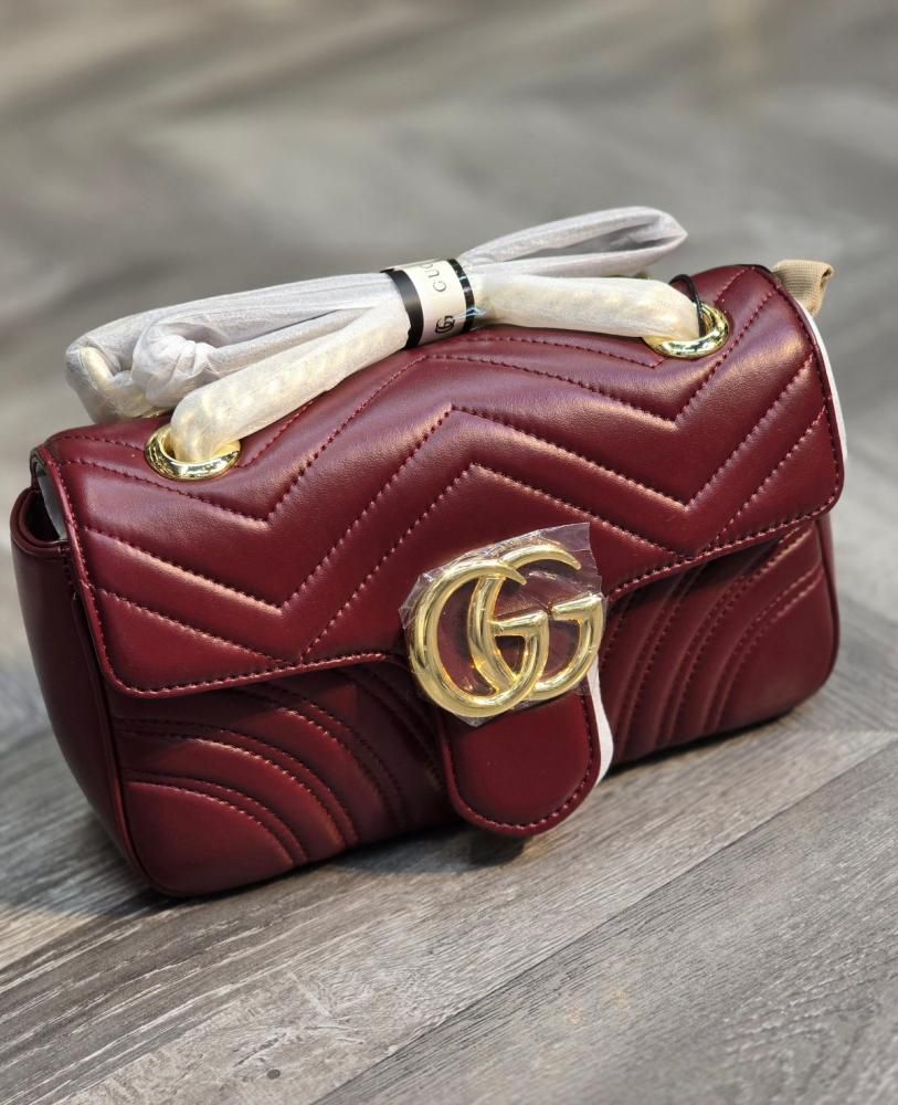 G-U-C-C-I Marmont 2.0 Quilted – Essential Luxe Women Bag (Maroon)