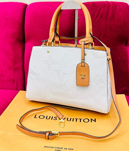 Louis Vuitton Women Bag – Soft, Premium & Elegant (White/Brown)