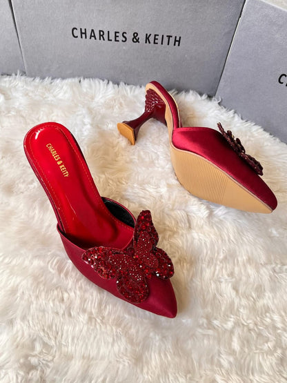 CHARLES & KEITH – Elegant Heels with Brand Box (Maroon)