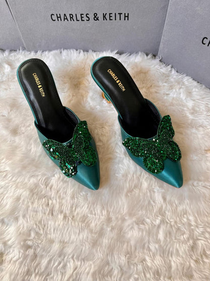 CHARLES & KEITH – Elegant Heels with Brand Box (Green)